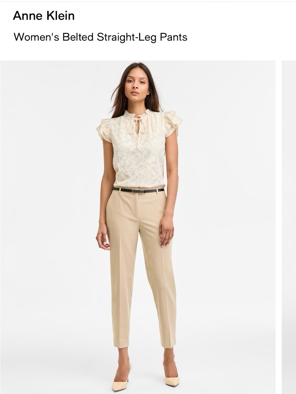 Anne Klein Women's Belted Straight-Leg Pants